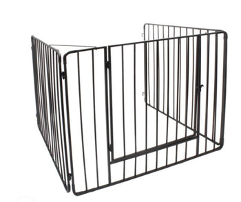 De Vielle Heritage Premium Black Heavy Duty Stove Guard with Front Opening Gate | DEF760621