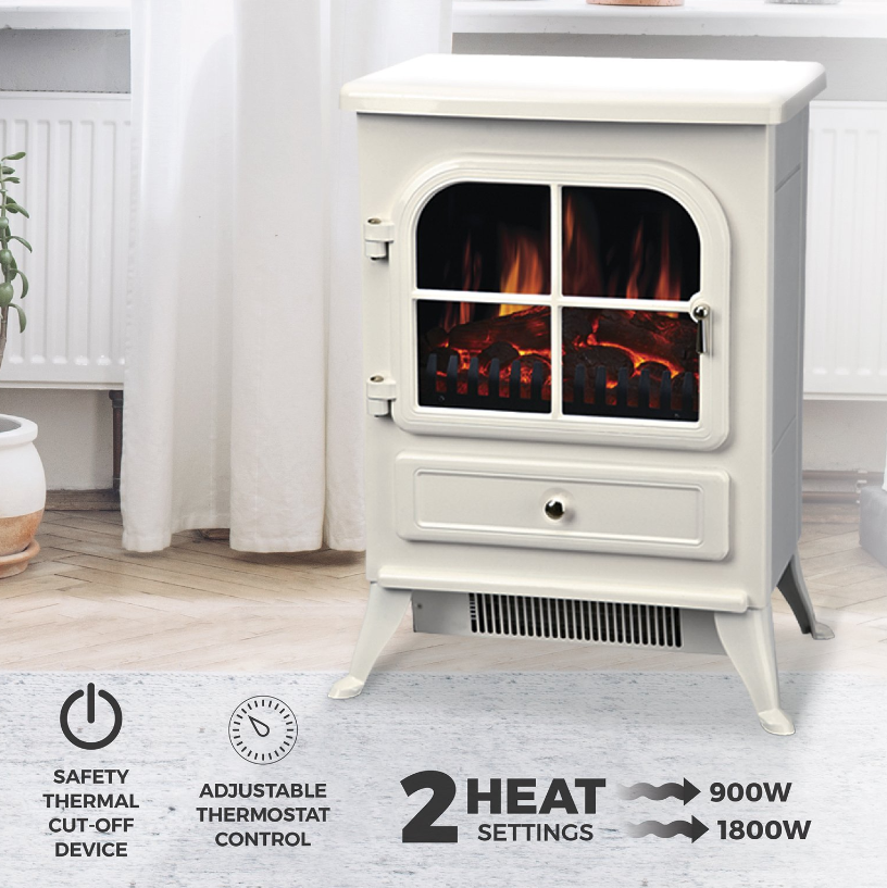De Vielle Classic Electric Stove 1800W Cream (LED Bulb) | DEF766326