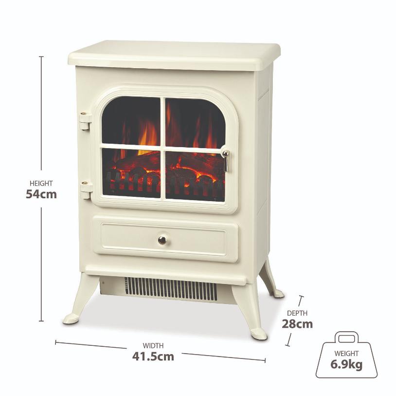 De Vielle Classic Electric Stove 1800W Cream (LED Bulb) | DEF766326