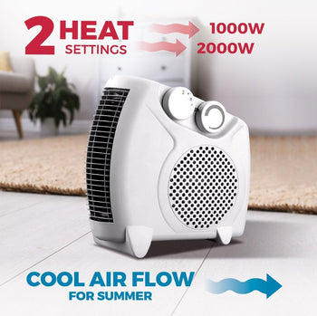 De Vielle Dual Fan Heater 2000W - White | DEF978005