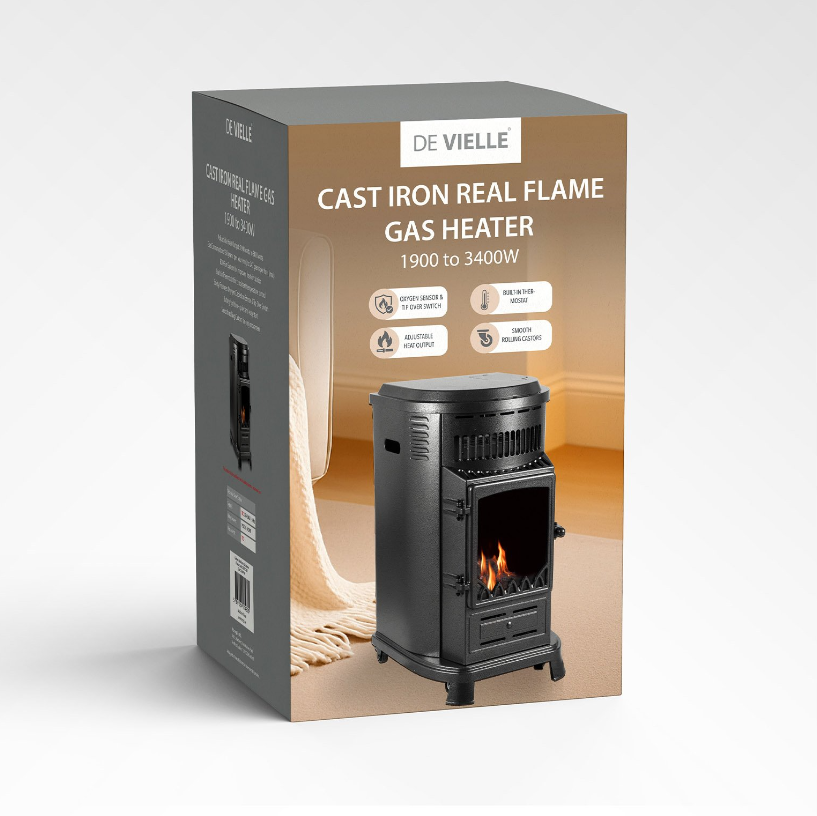 De Vielle Cast Iron Real Flame Gas Heater | DEFFH708F