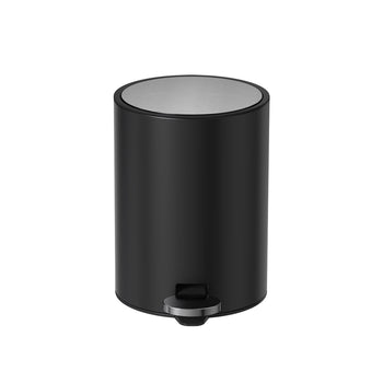 De Vielle Bathroom Pedal Bin 3 Litre With Slow Down Lid in Black | DEV70718HF003