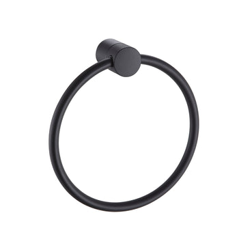 De Vielle Bathroom Santorini Towel Ring in Black | DEV98011B