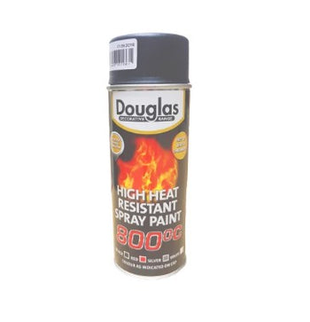 Douglas High Heat Resistant Spray Paint 400ml Matt Black, 800C | DS0400OD