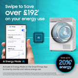 Samsung Series5 AI Energy 9kg Heat Pump Tumble Dryer - White | DV90DG52A0AEEU