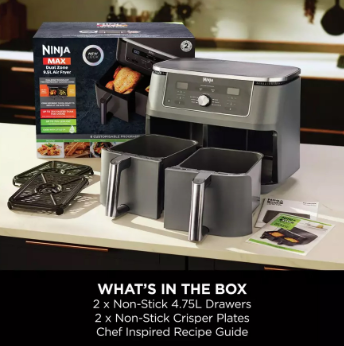 Ninja MAX 6-in-1 Dual Zone Air Fryer 9.5L | DZ400UK