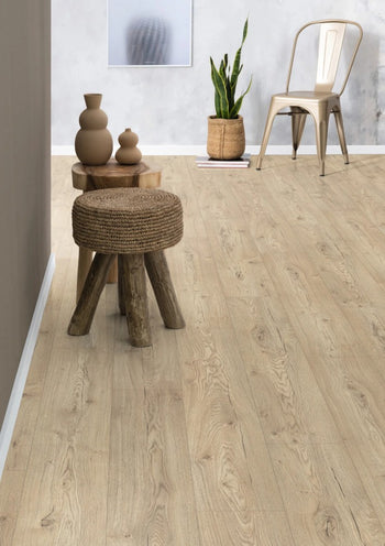 Olchon Large Aqua Oak Sand Beige Laminate Flooring AC4 | EPL142