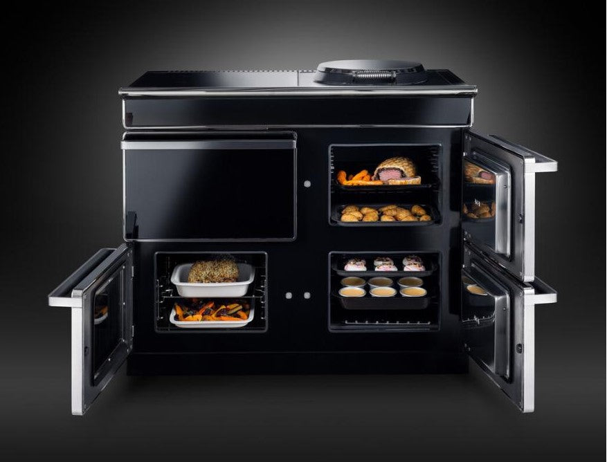 AGA ERA 110 Electric with Induction Hob - Black with Polished Chrome Trim | ERA11032CH
