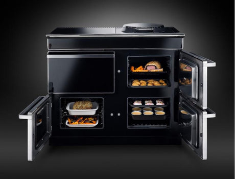 AGA ERA 110 Electric with Induction Hob - Black with Polished Chrome Trim | ERA11032CH