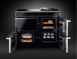 AGA ERA 110 Electric with Induction Hob - Black with Polished Chrome Trim | ERA11032CH