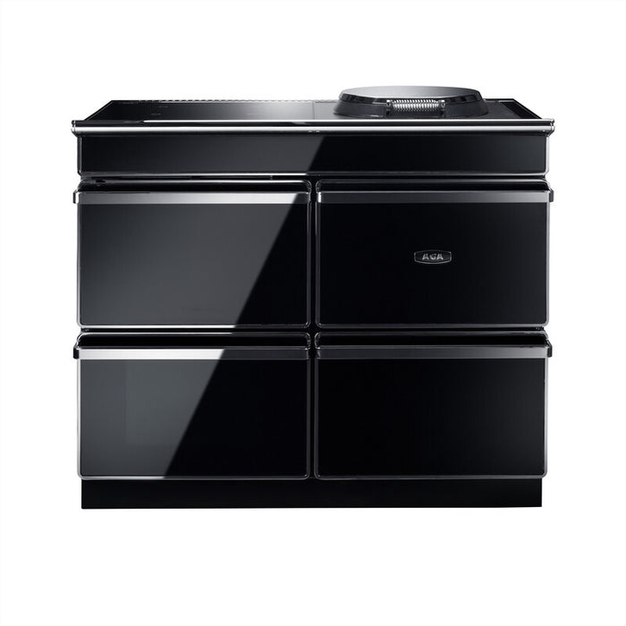AGA ERA 110 Electric with Induction Hob - Black with Polished Chrome Trim | ERA11032CH