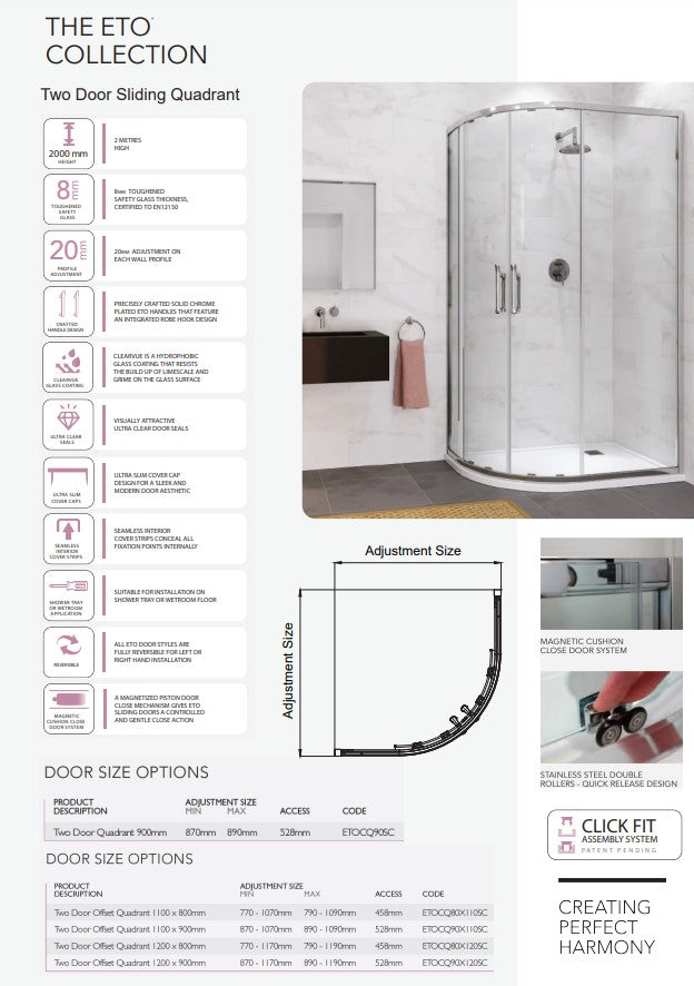 ETO Two Door Offset Sliding Quadrant