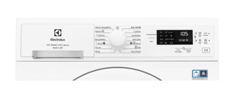 Electrolux 8kg + 4kg 1400 Spin Freestanding Washer Dryer - White | EWDK5846B