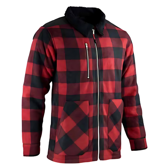 LMA Erable Red/black Thick Padded Shirt Sherpa Collar