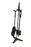 Core 4 Piece Fireplace Set Black 25'' | F2900