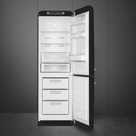 Smeg 50's Style Freestanding Fridge Freezer - Black | FAB32RBL5UK