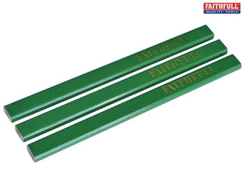 Faithfull Carpenter's Pencils Green / Hard (Pack of 3) | FAICPG