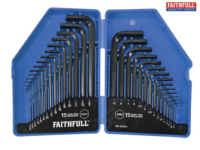 Faithfull Metric / Imperial Hex Key Set (30 Piece) | FAIHKS30MAF