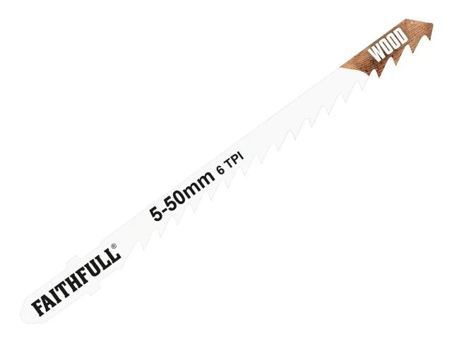 Faithfull Jigsaw Blades Wood T244D (Pack of 5) | FAIJBT244D