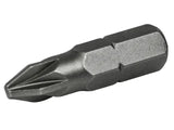Faithfull Pozi S2 Grade Steel Screwdriver Bits PZ1 x 25mm (Pack of 3) | FAISBPZ125