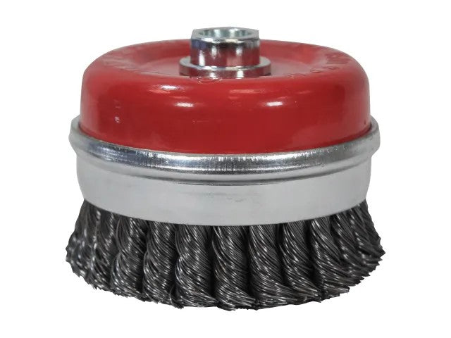 Faithfull Wire Cup Brush Twist Knot 100mm M14x2 x 0.50mm Steel Wire | FAIWBT100