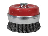 Faithfull Wire Cup Brush Twist Knot 100mm M14x2 x 0.50mm Steel Wire | FAIWBT100