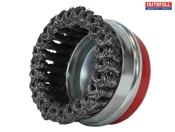 Faithfull Wire Cup Brush Twist Knot 100mm M14x2 x 0.50mm Steel Wire | FAIWBT100