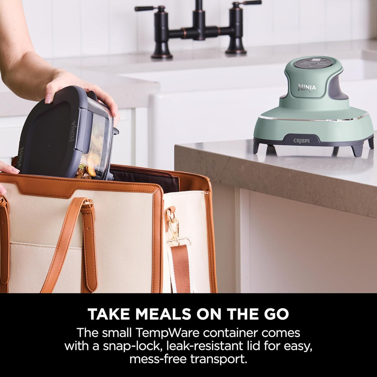 Ninja CRISPi 4in1 Portable Glass Air Fryer - Sage | FN101UKSG