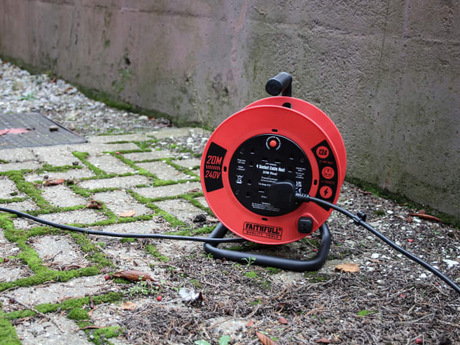 Faithfull Open Cable Reel 240V 20m 13A 4 Socket | FPPCR20M