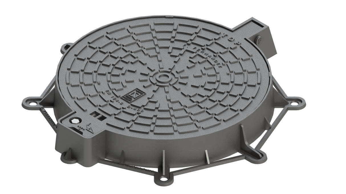 D400 Ductile Cover & Frame 645mm Dia x 850x100mm | FZCTOP63010D