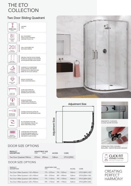 Flair Eto Two Door Sliding Quadrant
