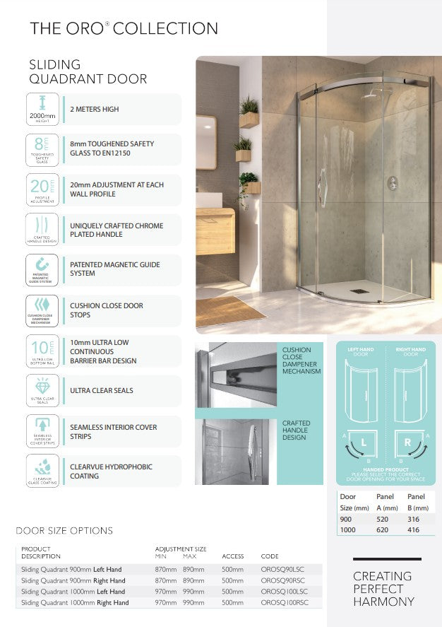 Flair Oro Sliding Quadrant Door