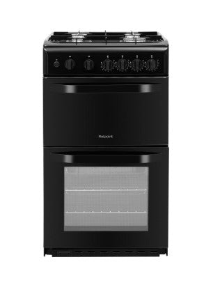 Hotpoint 50cm Freestanding Gas Cooker - Black | G-HD5G00KCB