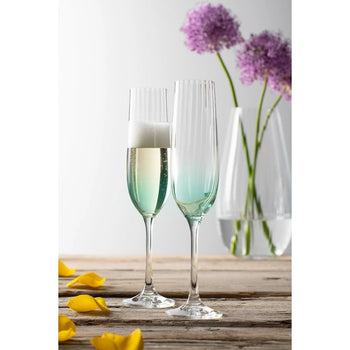 Erne Champagne Flute Glass Pair Aqua | G323012