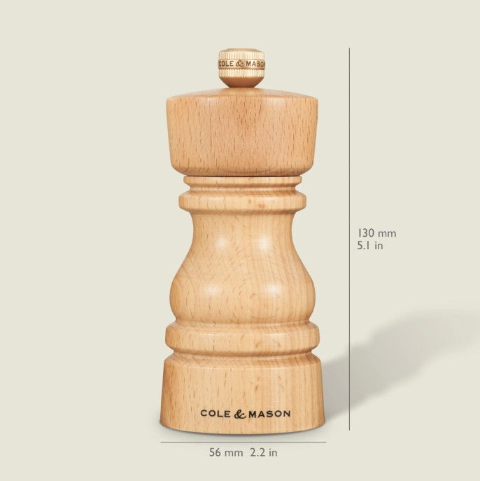 Cole & Mason London 130mm Natural Beech Salt Mill | H233003