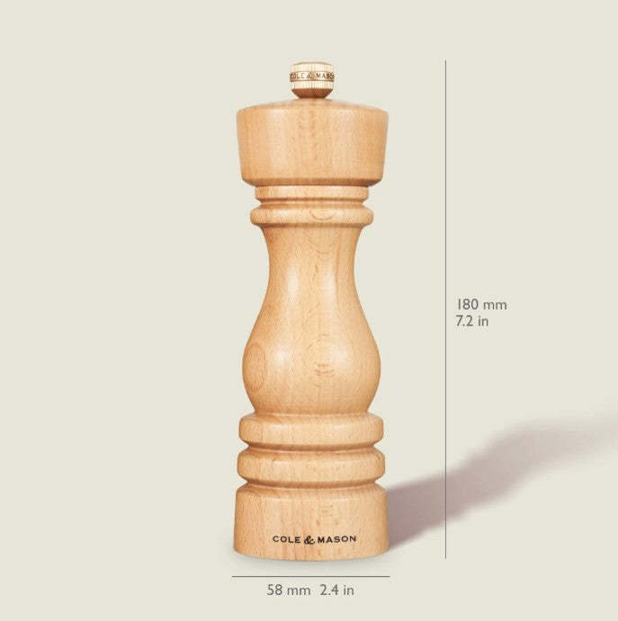 Cole & Mason London 180mm Natural Beech Salt Mill | H233006