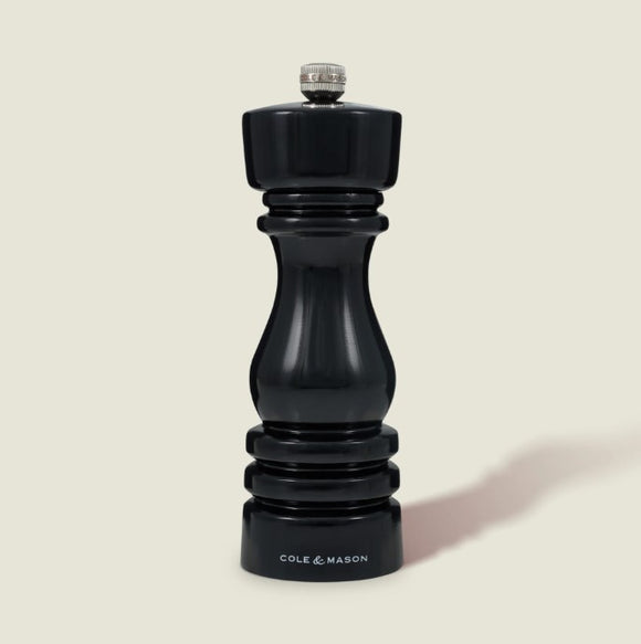 Cole & Mason London 180mm Black Gloss Pepper Mill | H233097