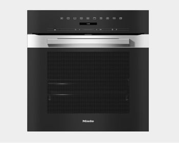 Miele PyroClean Built-In Electric Single Oven - Stainless Steel/Black | H7260BP