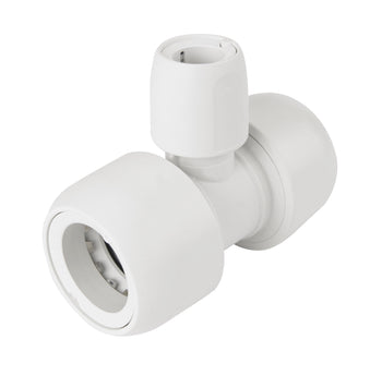 Wavin Hep2O Branch Reduced Tee 90° 28mm x 28mm x 15mm White | HD13A/28W