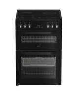 Hotpoint 60cm Freestanding Electric Double Cooker with Air Fry - Black | HDE6VDCASB1