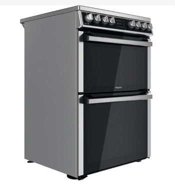 Hotpoint 60cm Freestanding Electric Double Cooker - Inox | HDM67V8D2CX/UK