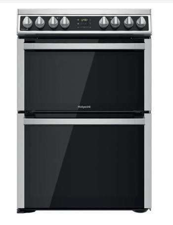 Hotpoint 60cm Freestanding Electric Double Cooker - Inox | HDM67V8D2CX/UK
