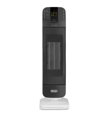 DeLonghi 2KW Ceramic Tower Fan Heater - White & Dark Grey | HFX65V20