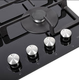 NordMende 60cm Black Glass Gas Hob - Black | HGX603BGL