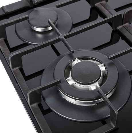 NordMende 60cm Black Glass Gas Hob - Black | HGX603BGL