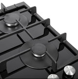 NordMende 60cm Black Glass Gas Hob - Black | HGX603BGL