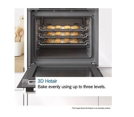 Bosch Series 4 Built-in Single Oven with Added Steam Function - Black | HQA574BB3B