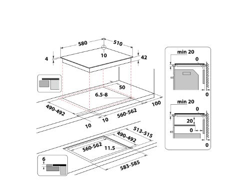 Hotpoint 60cm Ceramic Touch Control Hob | HR612CH
