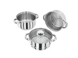 Judge Essentials 16cm 3 Tier Glass Lid Steamer Set | HX01