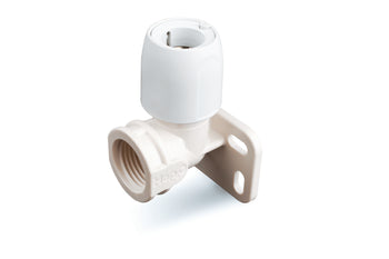 Wavin Hep2O Wall Plate Elbow 1/2" x 15mm White | HX6/15W